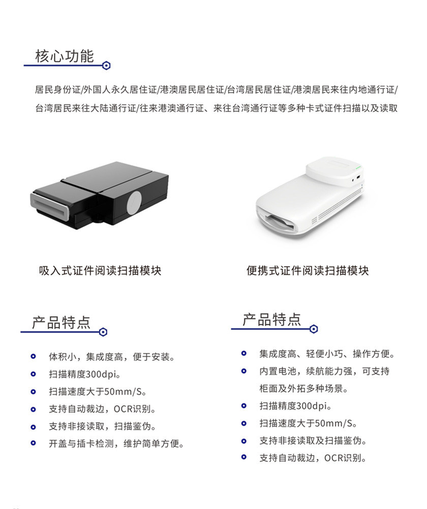 证件阅读扫描模块